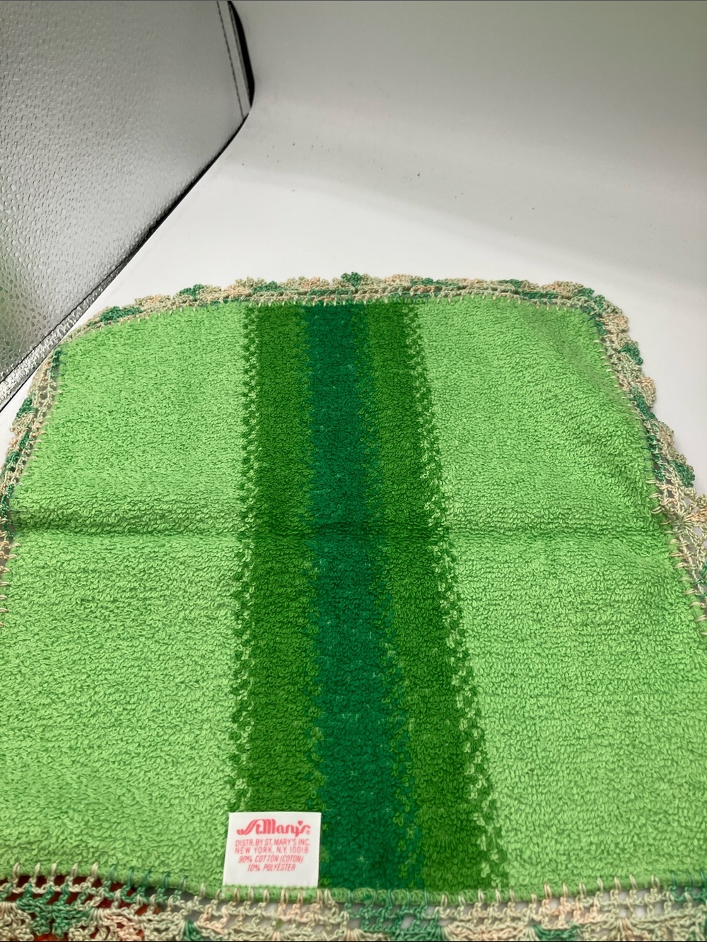 St. Mary’s vintage crochet edge washcloth